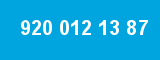920 012 13 87 920 012 13 87